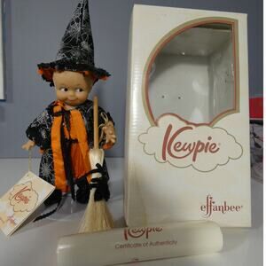Vintage Effanbee Kewpie 8 Inch Doll Witch Spider Cape 2001 Authentication